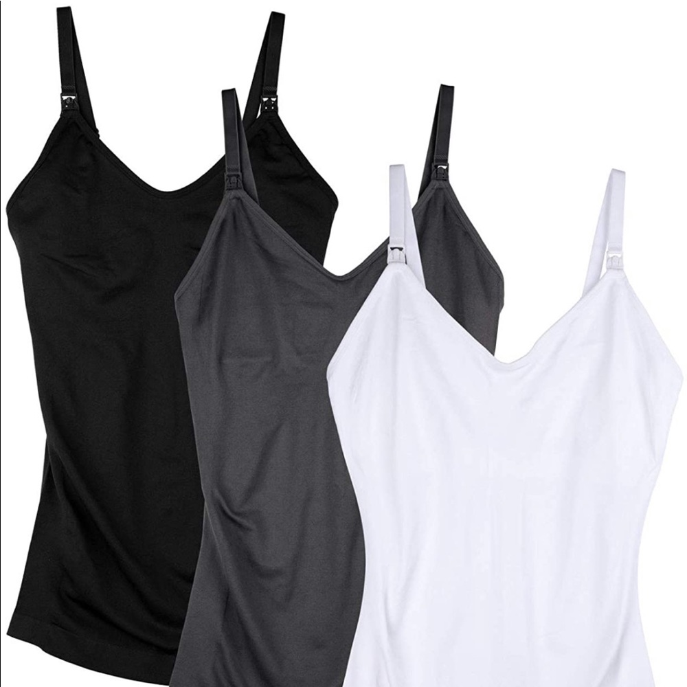 DAISITY Womens Maternity Nursing Tank Cami with Adjustable Straps